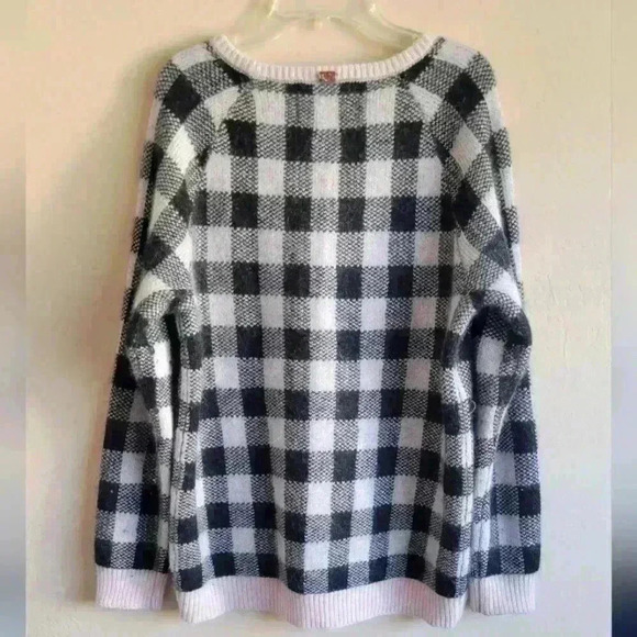 For Love and lemons knitz plaid angora blend fuzzy pullover sweater sz small - Picture 6 of 12